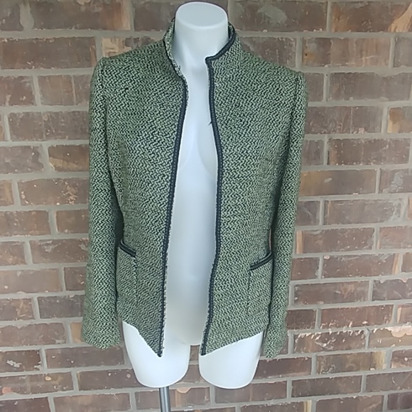Tahari Jackets & Blazers - Tahari Green & Black Woven Jacket Size 6